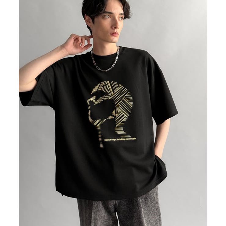 「視線を独り占め。」フェイスグラフィックオーバーサイズTシャツ Face | Classical Elf Men | 詳細画像14 