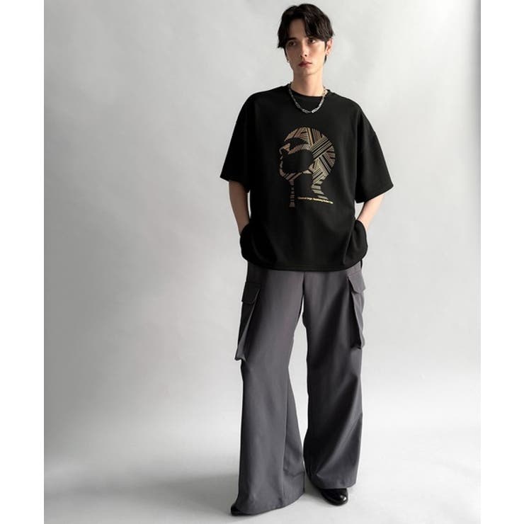 「視線を独り占め。」フェイスグラフィックオーバーサイズTシャツ Face | Classical Elf Men | 詳細画像16 