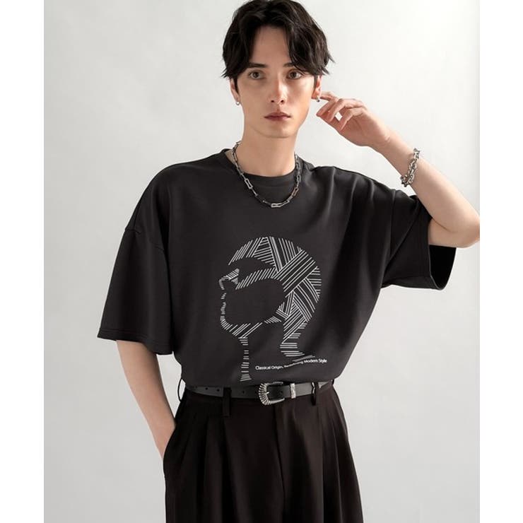 「視線を独り占め。」フェイスグラフィックオーバーサイズTシャツ Face | Classical Elf Men | 詳細画像25 