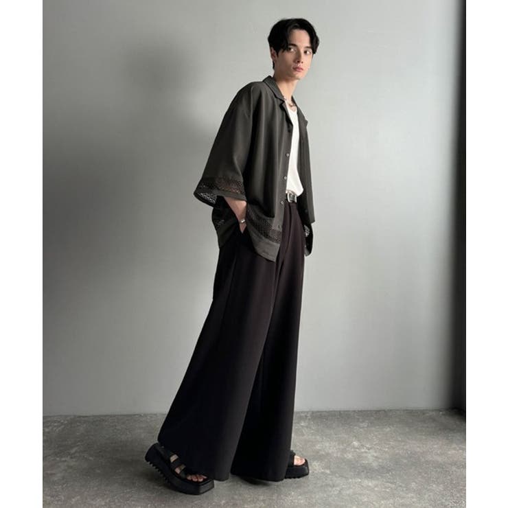 「レースが語る、大人の余裕。」レース切り替えオープンカラーシャツ Lace Pa… | Classical Elf Men | 詳細画像11 