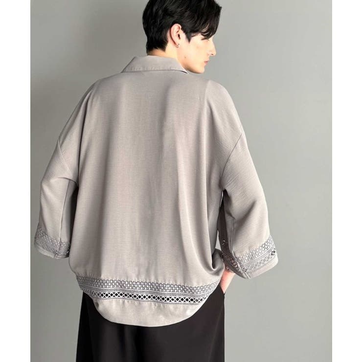 「レースが語る、大人の余裕。」レース切り替えオープンカラーシャツ Lace Pa… | Classical Elf Men | 詳細画像17 