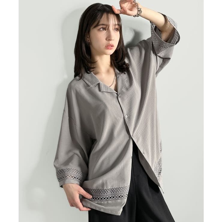 「レースが語る、大人の余裕。」レース切り替えオープンカラーシャツ Lace Pa… | Classical Elf Men | 詳細画像28 