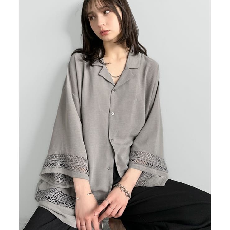 「レースが語る、大人の余裕。」レース切り替えオープンカラーシャツ Lace Pa… | Classical Elf Men | 詳細画像29 