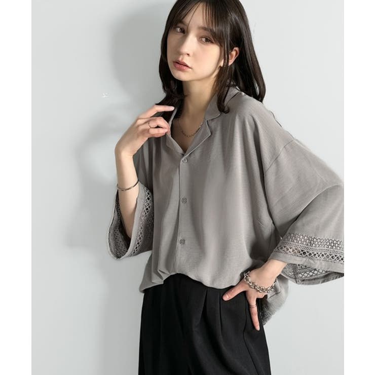 「レースが語る、大人の余裕。」レース切り替えオープンカラーシャツ Lace Pa… | Classical Elf Men | 詳細画像30 