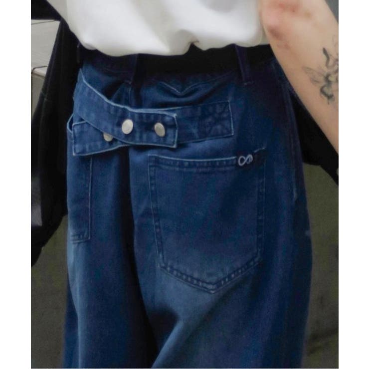 「ストリート映え抜群。」ボタン付きストラップデザインワイドデニム | Classical Elf Men | 詳細画像17 