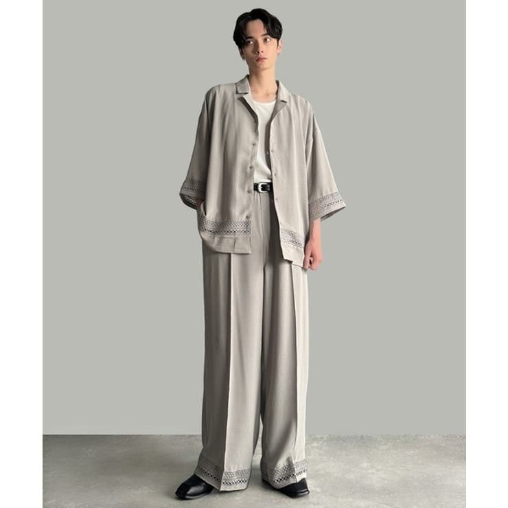 「キレイめ×抜け感」裾レース切り替えリラックスイージースラックス Lace Pa… | Classical Elf Men | 詳細画像13 