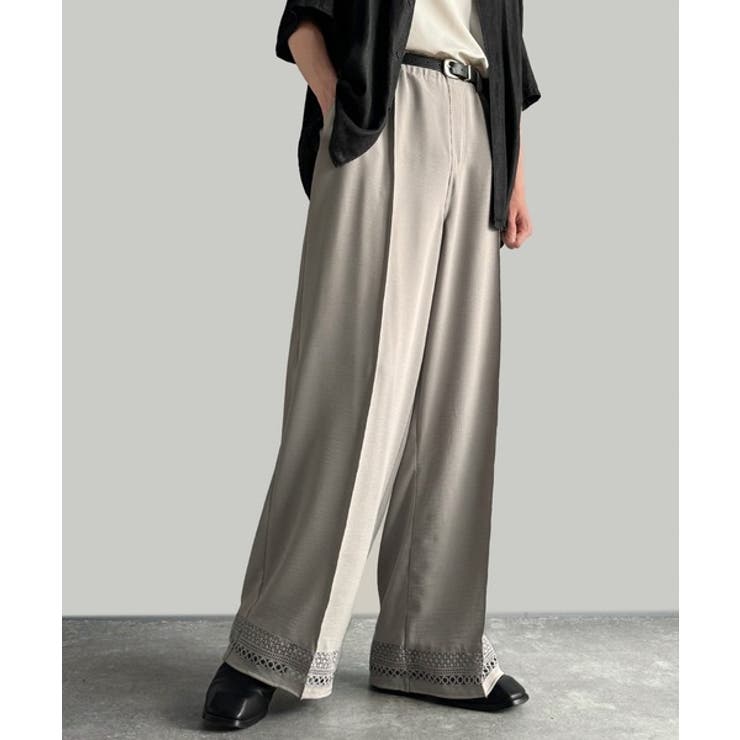 「キレイめ×抜け感」裾レース切り替えリラックスイージースラックス Lace Pa… | Classical Elf Men | 詳細画像14 