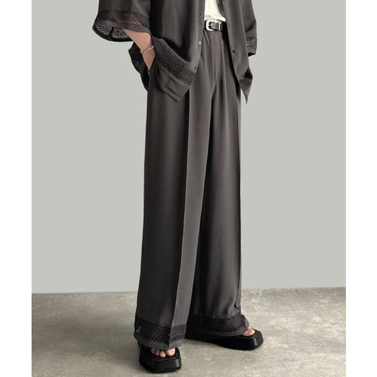 「キレイめ×抜け感」裾レース切り替えリラックスイージースラックス Lace Pa… | Classical Elf Men | 詳細画像3 