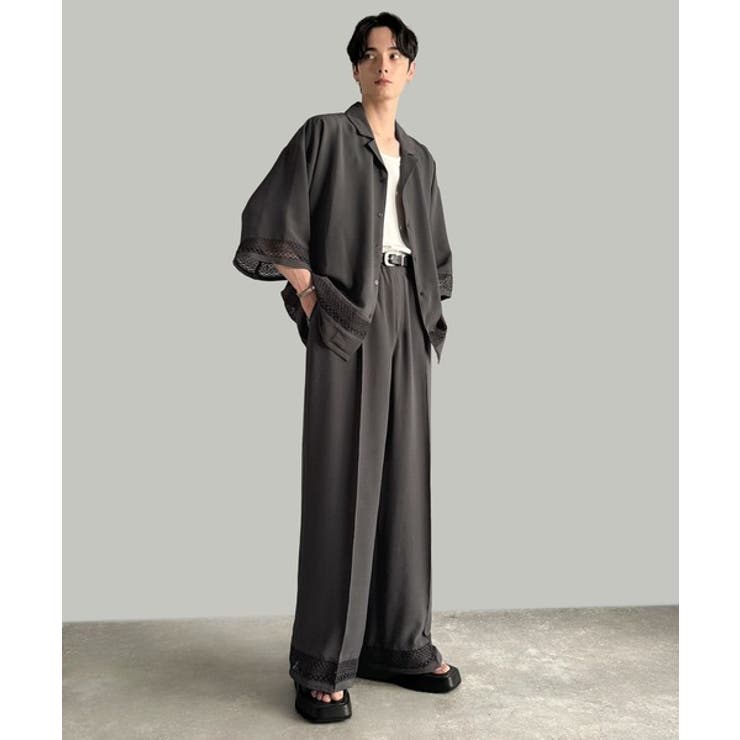 「キレイめ×抜け感」裾レース切り替えリラックスイージースラックス Lace Pa… | Classical Elf Men | 詳細画像4 