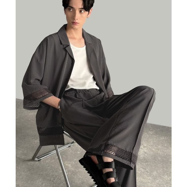 「キレイめ×抜け感」裾レース切り替えリラックスイージースラックス Lace Pa… | Classical Elf Men | 詳細画像5 