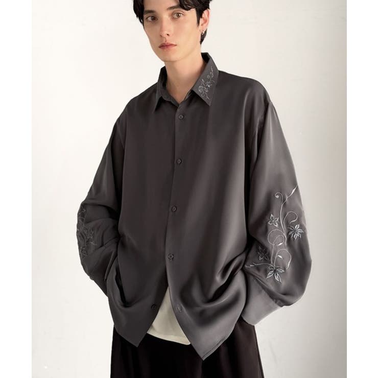 「魅せる服。」刺繍使いルーズドレープシャツ（長袖） Embroidery Loo… | Classical Elf Men | 詳細画像7 