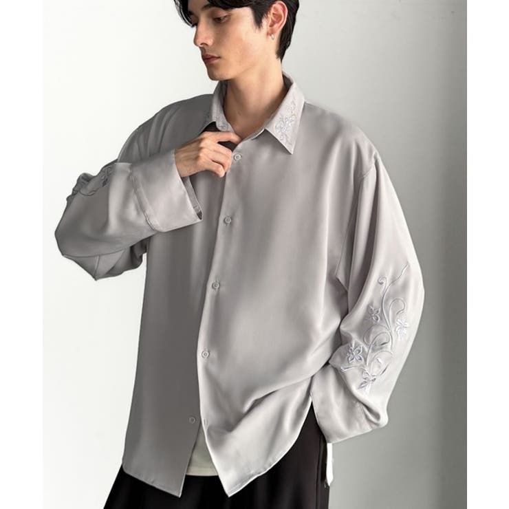 「魅せる服。」刺繍使いルーズドレープシャツ（長袖） Embroidery Loo… | Classical Elf Men | 詳細画像17 