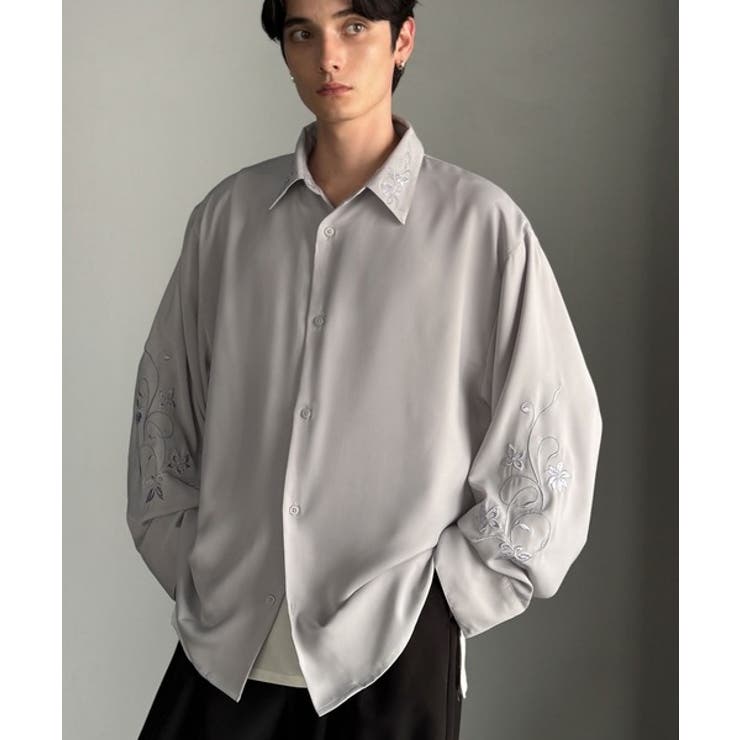 「魅せる服。」刺繍使いルーズドレープシャツ（長袖） Embroidery Loo… | Classical Elf Men | 詳細画像19 