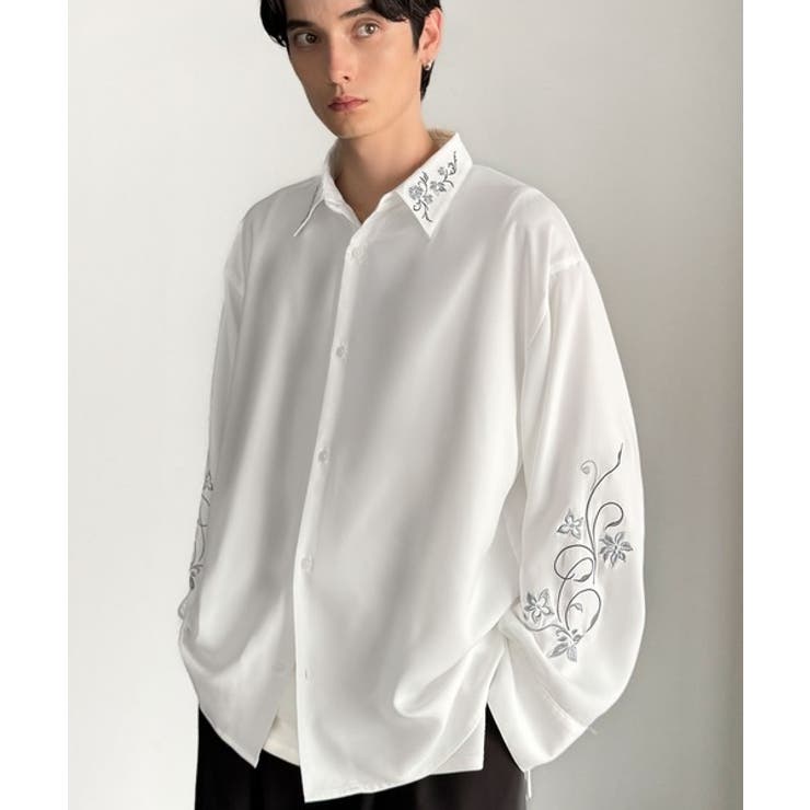 「魅せる服。」刺繍使いルーズドレープシャツ（長袖） Embroidery Loo… | Classical Elf Men | 詳細画像1 