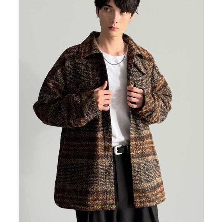 襟付きロングスリーブジャケット 大きいサイズ】つけ襟+ノーカラーデニムジャケット（ノーカラー