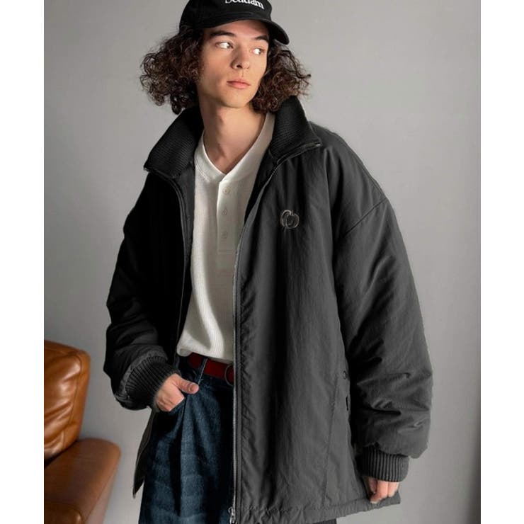 ブラック | 「防寒高機能。」リブハイネック中綿入りモンスターオーバージャケット Ribbed | Classical Elf Men