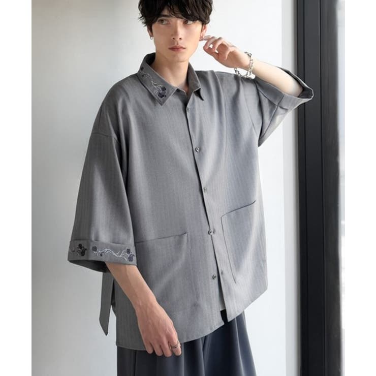 「日常に溶け込む、魅せる服。」刺繍使いシャツジャケット Embroidery D… | Classical Elf Men | 詳細画像17 