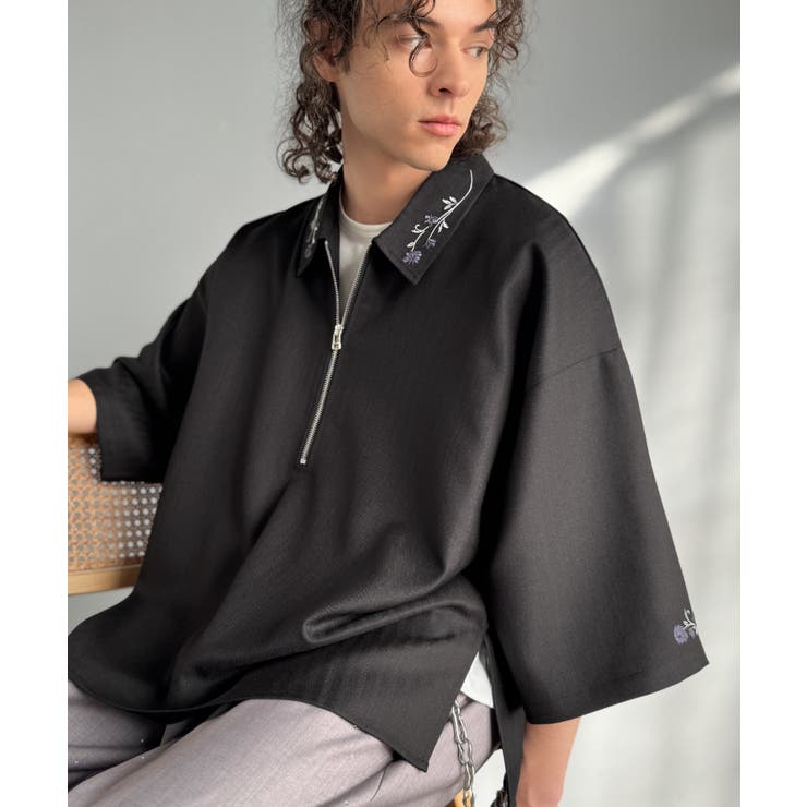 「高見え確定。」刺繍デザインジップシャツ Embroidered Design | Classical Elf Men | 詳細画像8 