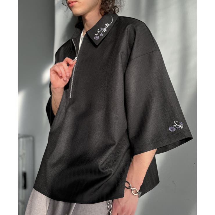 「高見え確定。」刺繍デザインジップシャツ Embroidered Design | Classical Elf Men | 詳細画像11 