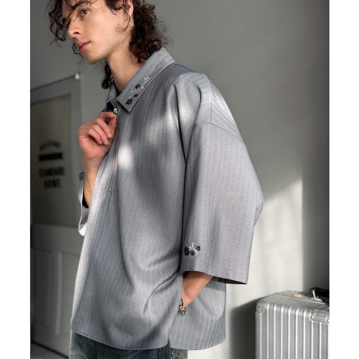 「高見え確定。」刺繍デザインジップシャツ Embroidered Design | Classical Elf Men | 詳細画像12 