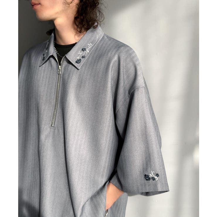 「高見え確定。」刺繍デザインジップシャツ Embroidered Design | Classical Elf Men | 詳細画像13 