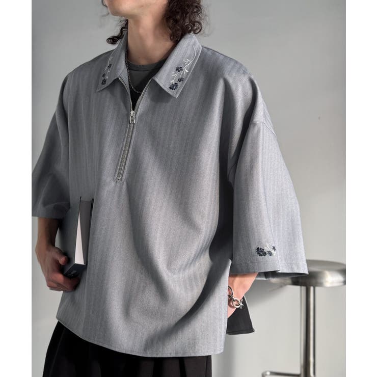 「高見え確定。」刺繍デザインジップシャツ Embroidered Design | Classical Elf Men | 詳細画像14 