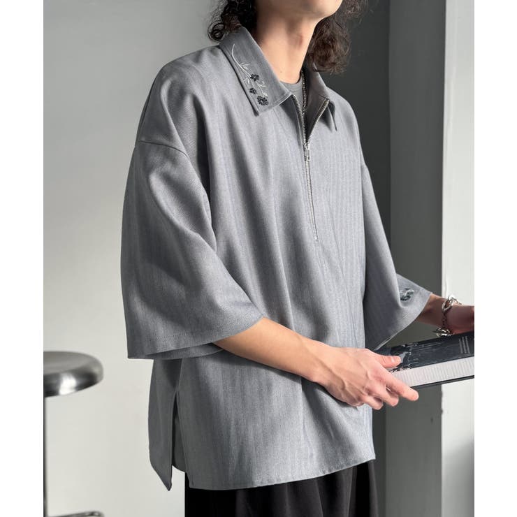 「高見え確定。」刺繍デザインジップシャツ Embroidered Design | Classical Elf Men | 詳細画像15 