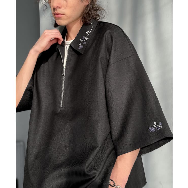 「高見え確定。」刺繍デザインジップシャツ Embroidered Design | Classical Elf Men | 詳細画像2 