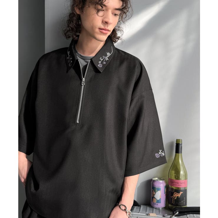 「高見え確定。」刺繍デザインジップシャツ Embroidered Design | Classical Elf Men | 詳細画像3 