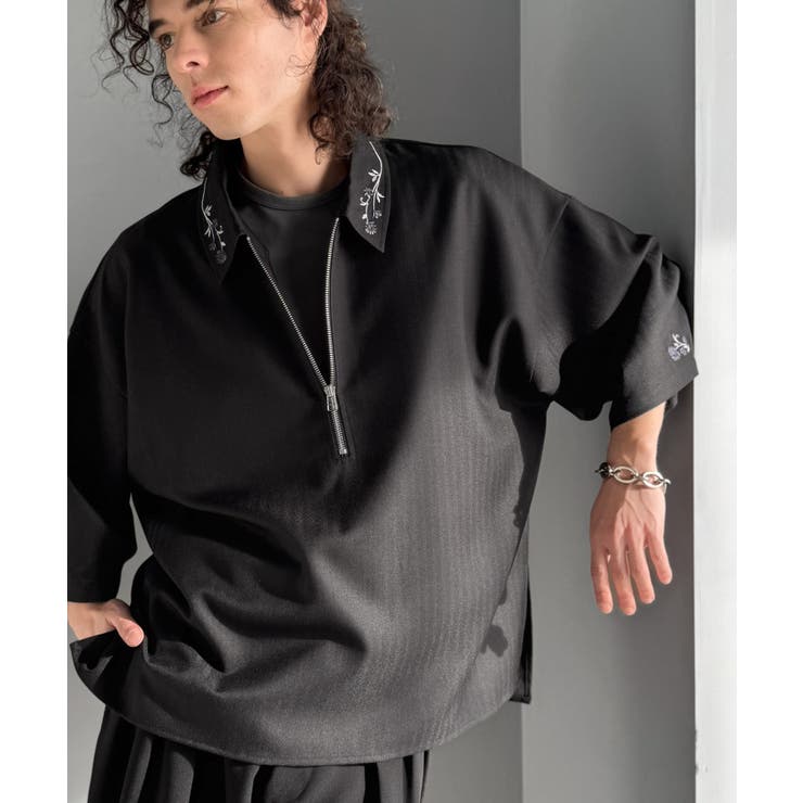 「高見え確定。」刺繍デザインジップシャツ Embroidered Design | Classical Elf Men | 詳細画像6 