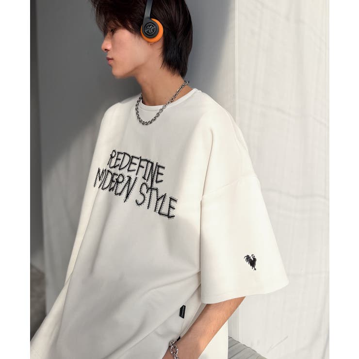 刺繍もシルエットもまるで3Dな主役級アイテム！立体刺繍ドレープダンボールTシャツ… | Classical Elf Men | 詳細画像3 