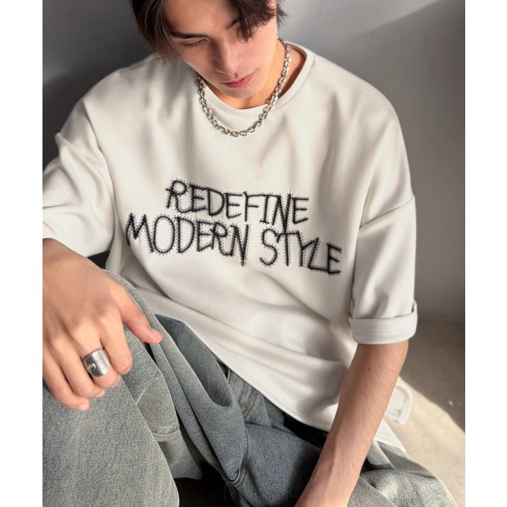 刺繍もシルエットもまるで3Dな主役級アイテム！立体刺繍ドレープダンボールTシャツ… | Classical Elf Men | 詳細画像5 