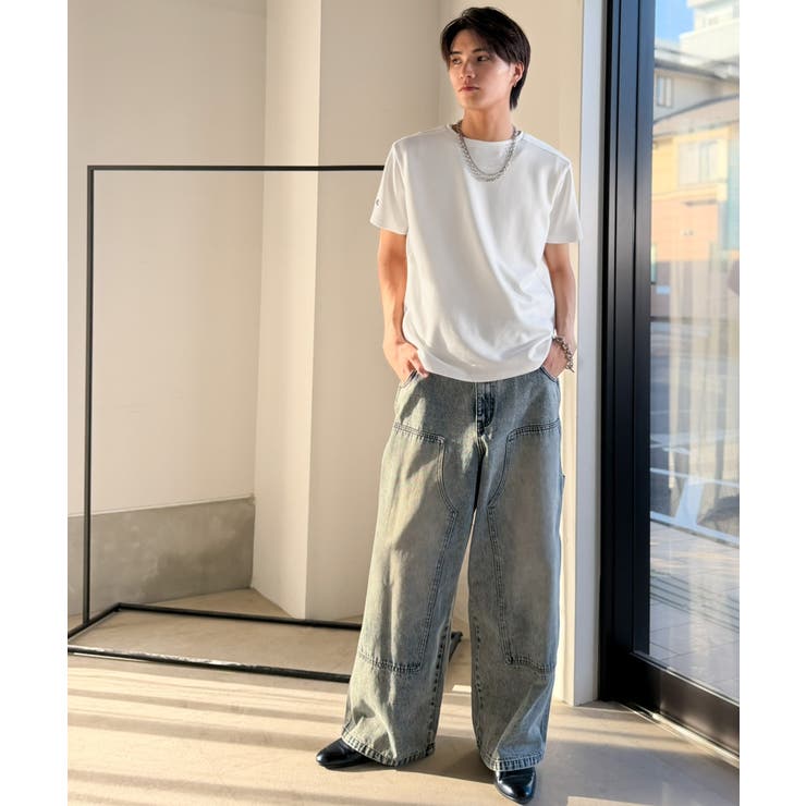 【接触冷感機能付き】肩切り替え袖刺繍ショート丈ダンボール素材Tシャツ Shoul… | Classical Elf Men | 詳細画像7 
