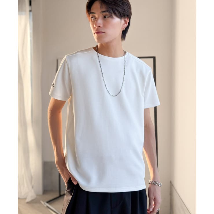 【接触冷感機能付き】肩切り替え袖刺繍ショート丈ダンボール素材Tシャツ Shoul… | Classical Elf Men | 詳細画像12 