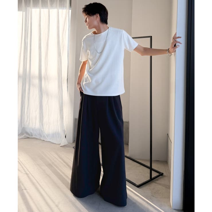 【接触冷感機能付き】肩切り替え袖刺繍ショート丈ダンボール素材Tシャツ Shoul… | Classical Elf Men | 詳細画像13 