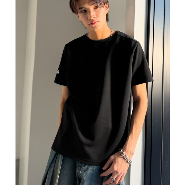 【接触冷感機能付き】肩切り替え袖刺繍ショート丈ダンボール素材Tシャツ Shoul… | Classical Elf Men | 詳細画像18 