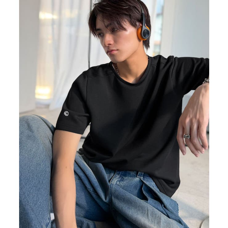 【接触冷感機能付き】肩切り替え袖刺繍ショート丈ダンボール素材Tシャツ Shoul… | Classical Elf Men | 詳細画像23 