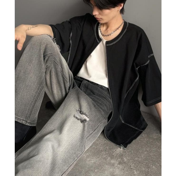 「1枚でも羽織でも。」インサイドアウト仕様2wayダブルジップTシャツ | Classical Elf Men | 詳細画像34 