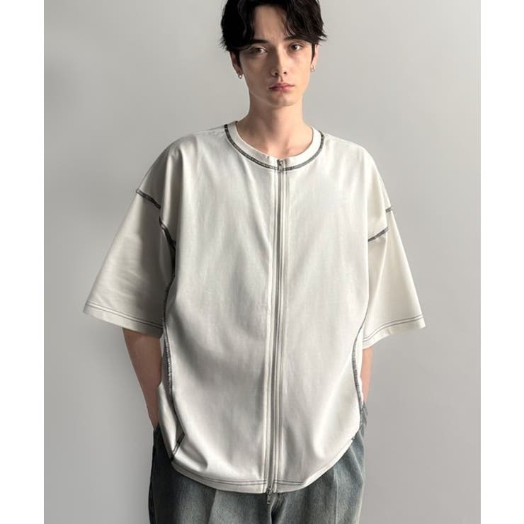 「1枚でも羽織でも。」インサイドアウト仕様2wayダブルジップTシャツ | Classical Elf Men | 詳細画像1 