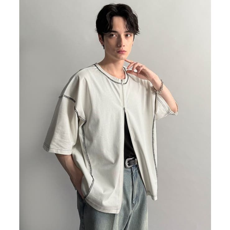 「1枚でも羽織でも。」インサイドアウト仕様2wayダブルジップTシャツ | Classical Elf Men | 詳細画像2 