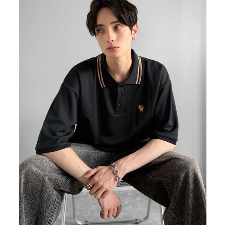 ブラック | 「洗練を纏う、上質な日常。」刺繍入りハイクオリティダブルフェイス素材ポロシャツ … | Classical Elf Men