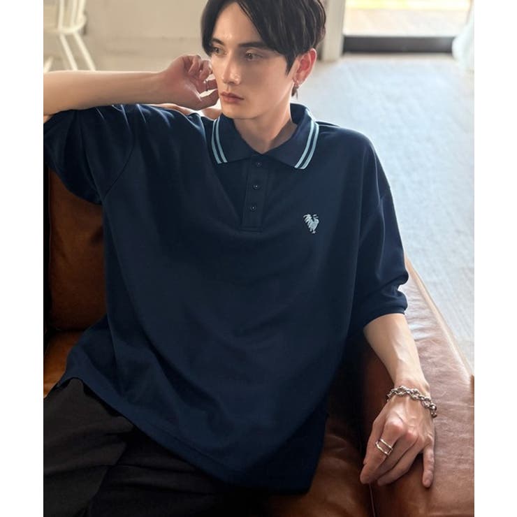 ネイビー | 「洗練を纏う、上質な日常。」刺繍入りハイクオリティダブルフェイス素材ポロシャツ … | Classical Elf Men