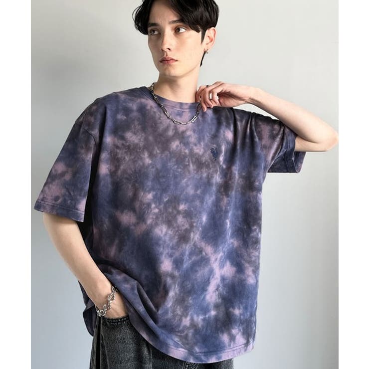 視線を独り占め。」タイダイ染め刺繍入りオーバーサイズTシャツ