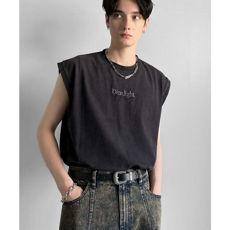 紐刺繍スノーウォッシュ加工ノースリーブTシャツ String Embroider… | Classical Elf Men | 詳細画像8 