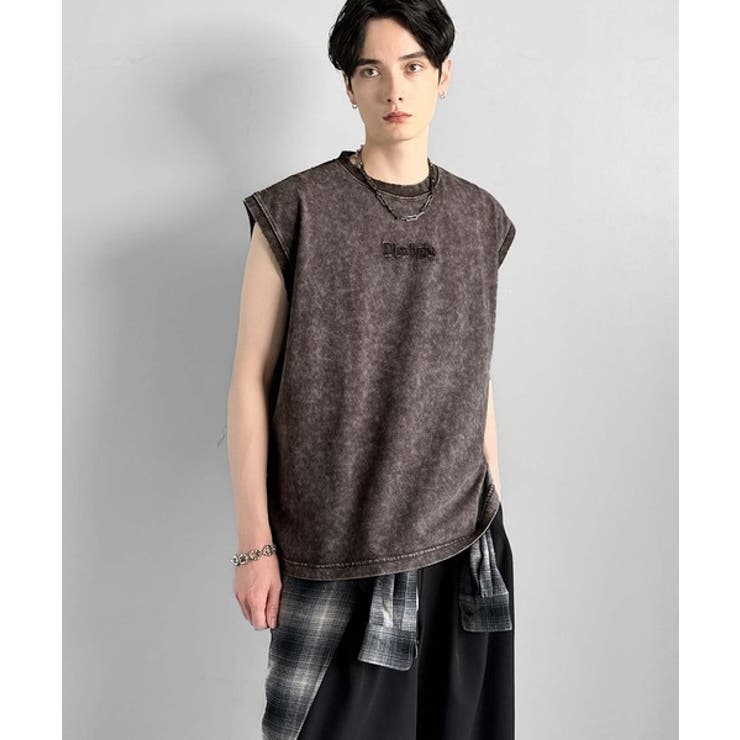 紐刺繍スノーウォッシュ加工ノースリーブTシャツ String Embroider… | Classical Elf Men | 詳細画像16 