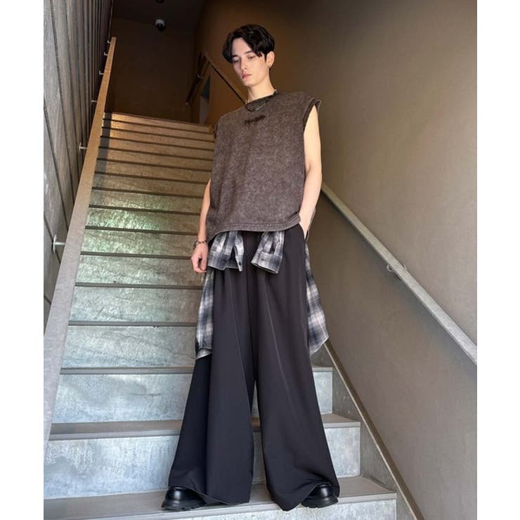 紐刺繍スノーウォッシュ加工ノースリーブTシャツ String Embroider… | Classical Elf Men | 詳細画像18 