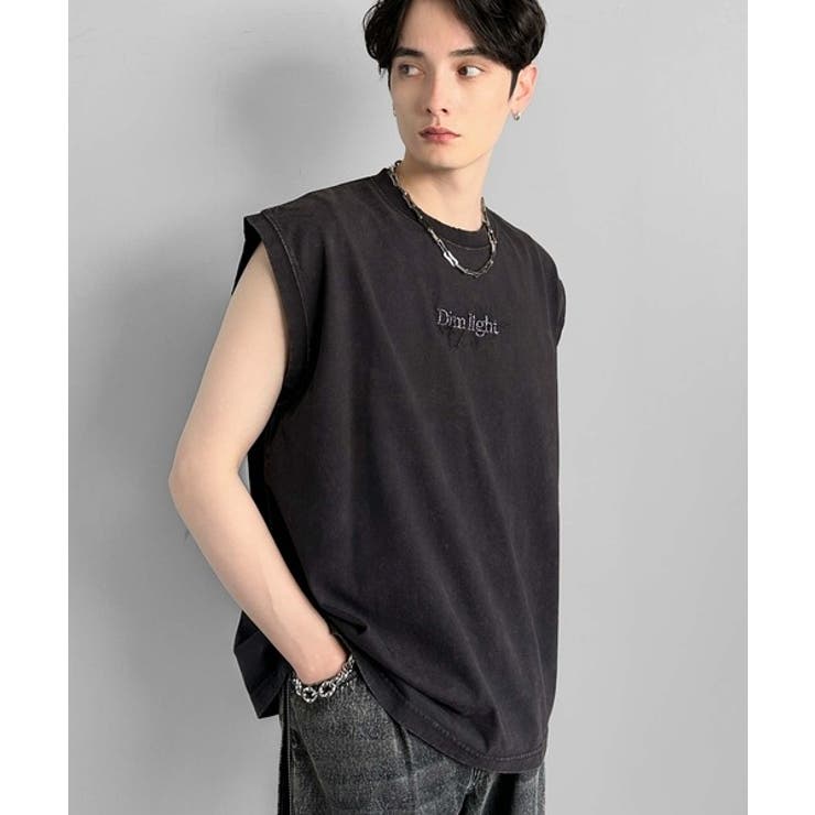 紐刺繍スノーウォッシュ加工ノースリーブTシャツ String Embroider… | Classical Elf Men | 詳細画像1 