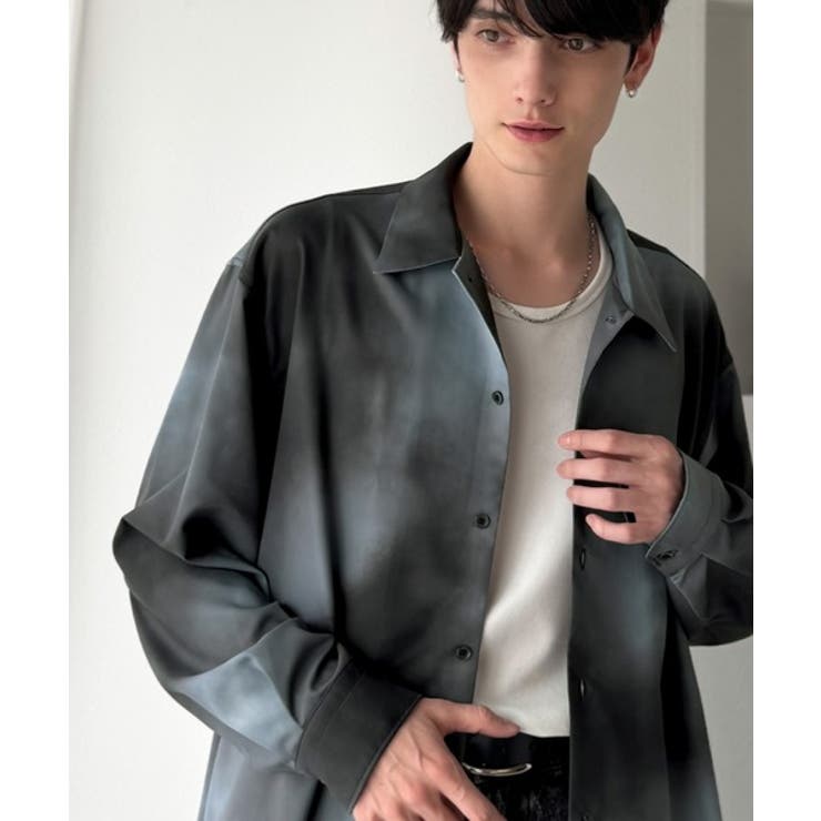 「都会的スタイル」。総柄ドレープキャンプカラーシャツ Relaxed Drape | Classical Elf Men | 詳細画像7 