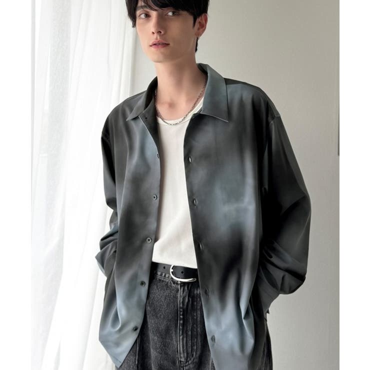 「都会的スタイル」。総柄ドレープキャンプカラーシャツ Relaxed Drape | Classical Elf Men | 詳細画像8 