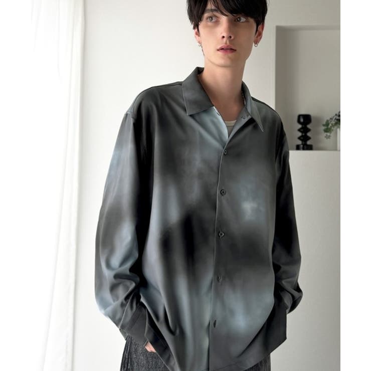 「都会的スタイル」。総柄ドレープキャンプカラーシャツ Relaxed Drape | Classical Elf Men | 詳細画像10 
